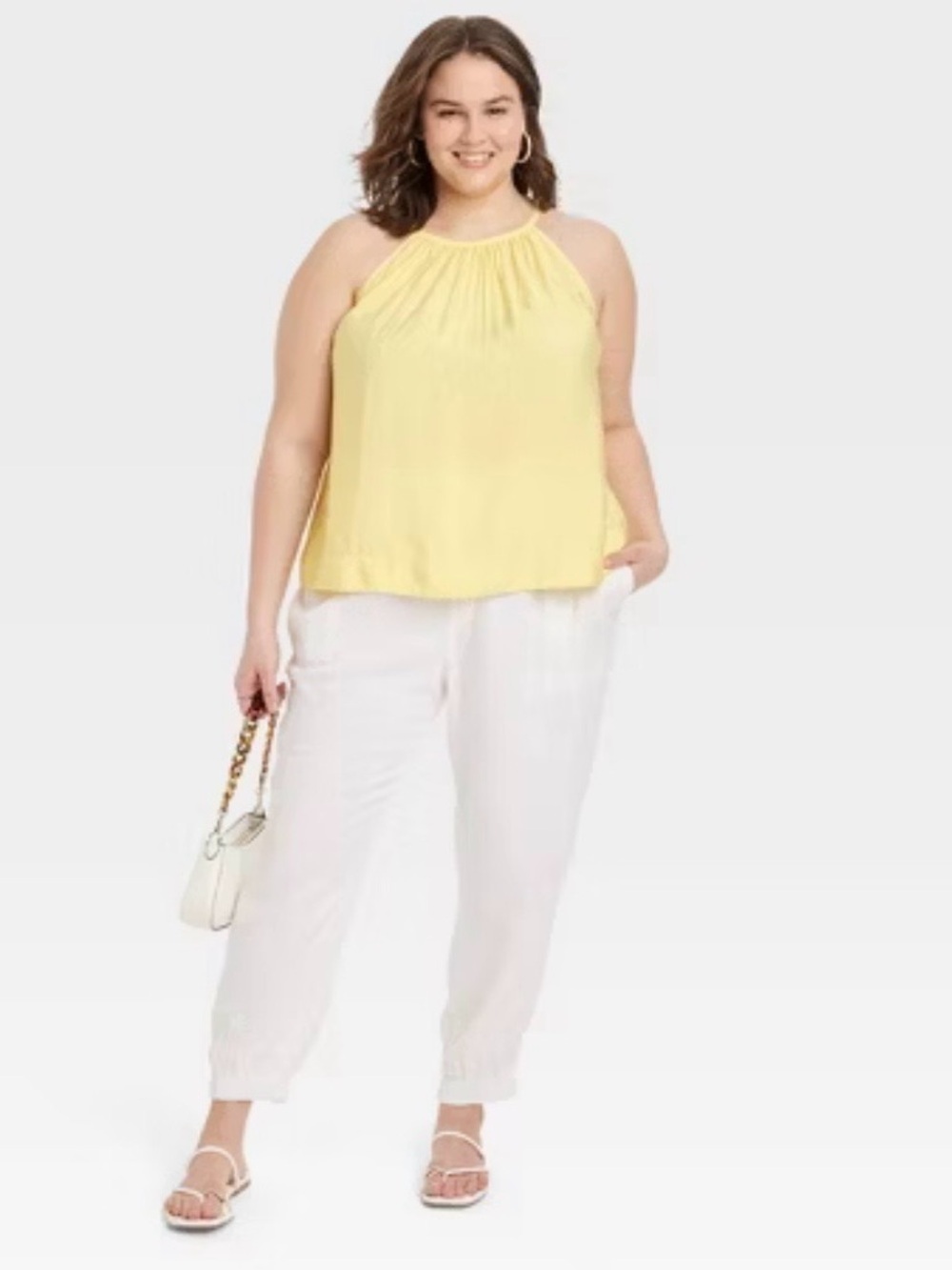 A New Day Yellow Halter Neck Tank - Picture 1 of 5